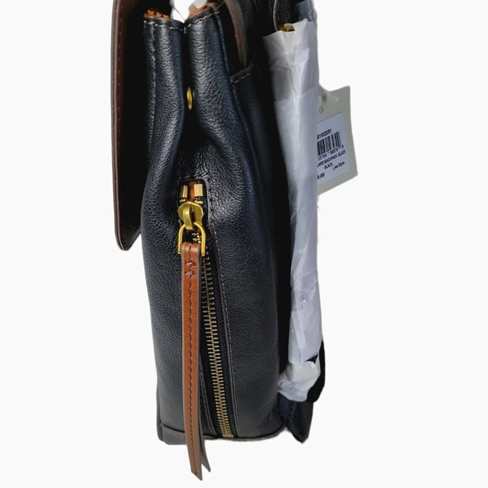 Fossil Claire Leather Black/Brown Backpack